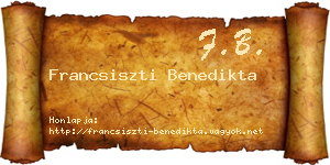 Francsiszti Benedikta névjegykártya